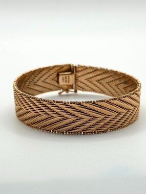 Milor Italy Bronze Bracelet With Chevron Pattern